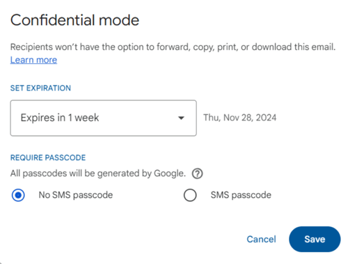 Applying Confidential Mode in Gmail Step 2