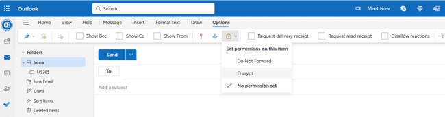 How to encrypt email attachments in New Outlook