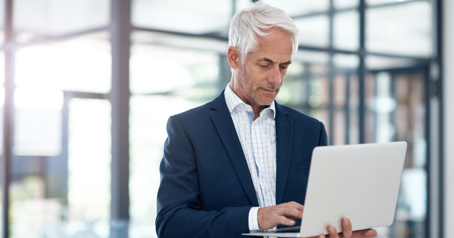 IT manager testing outbound email security using laptop