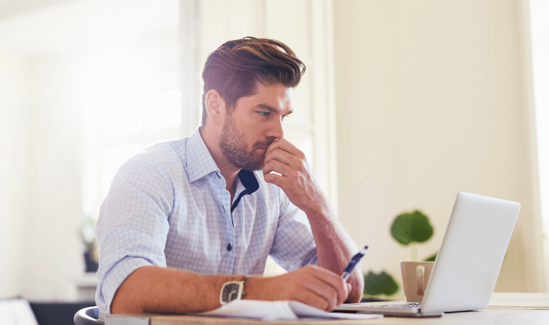 Man sending document by email securely