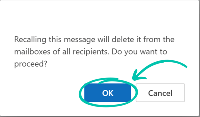 Recall an Email in Outlook for Web or Desktop (New Outlook) Step 3_ Confirm Recall