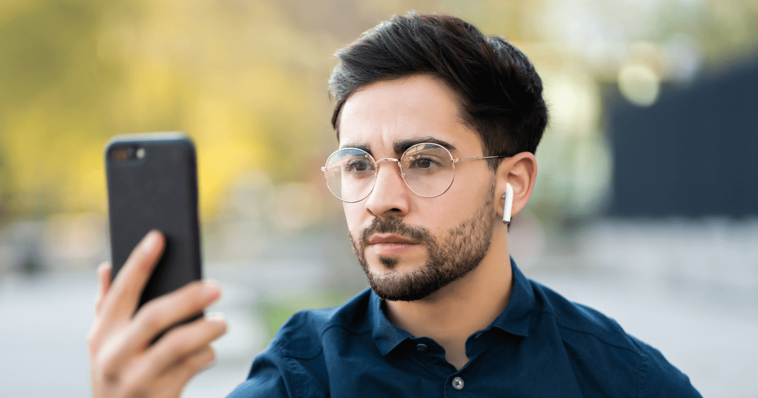 Man using digital ID on a smartphone