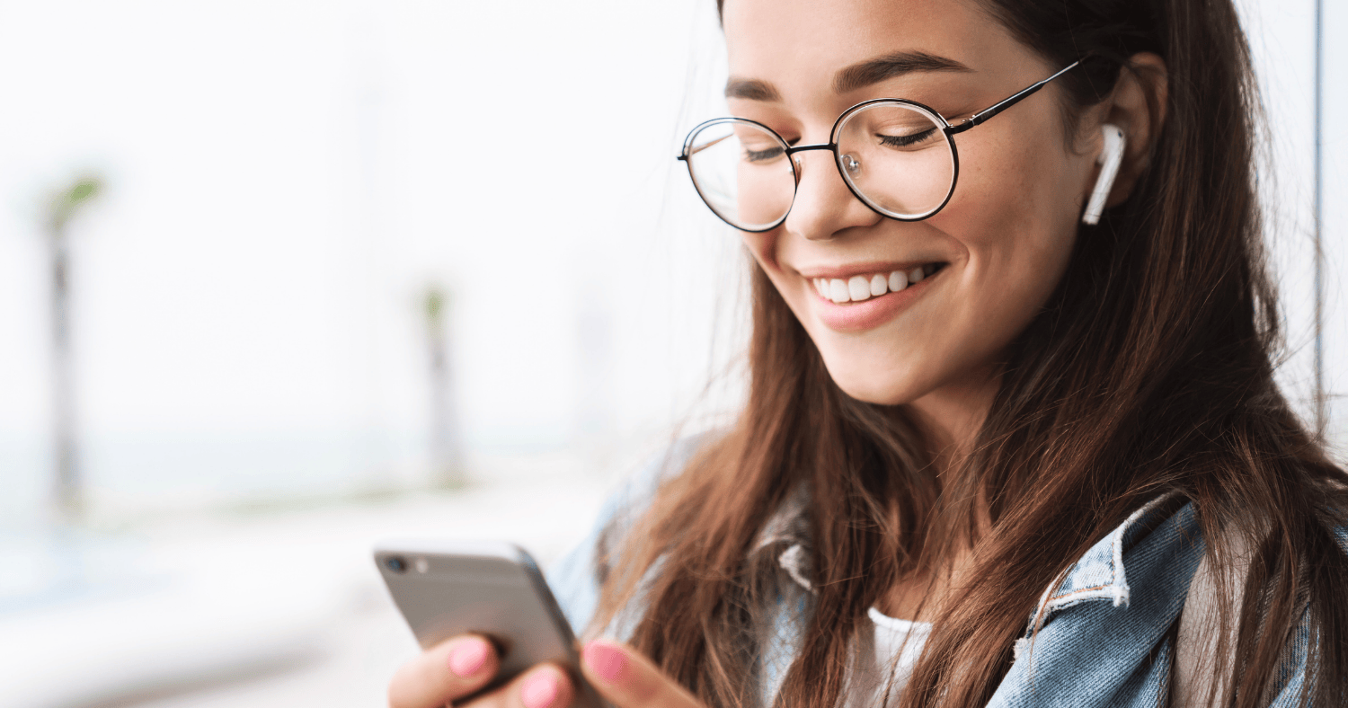 woman using chatbot on smartphone